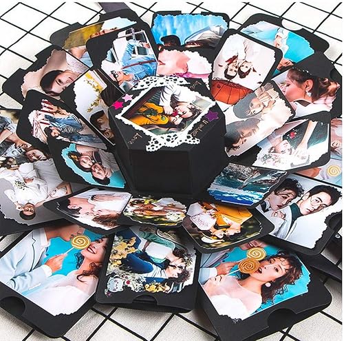 kuou Coffret Cadeau d'Explosion de Surprise , Boîte Créative avec Scrapbooking Album Photo anniversaire Mariage Saint Valentin Noël, 19,1 x 9,5 x 13 cm - Nail Gallerys