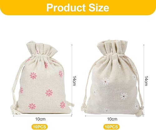 YSJCHEBS Sacs De Bouquet De Marguerites 20Pcs, Sacs en Organza, Sacs en Tissu, Sacs-Cadeaux, Sacs À Bijoux, Mini Sacs-Cadeaux, Petits Sacs en Jute, Emballage Cadeau De Fête - Nail Gallerys