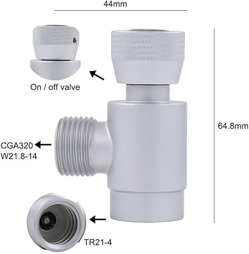 ZAMETTER Connecteur de cylindre en aluminium TR21-4 vers W21.8 - Connecteurs de cylindres de brassage domestique - Adaptateurs de convertisseur de gaz - Dioxyde de carbone - Adaptateur de recharge de - Nail Gallerys
