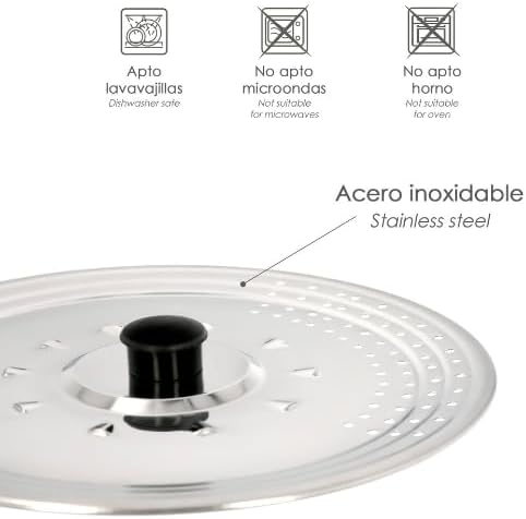 ORYX 5027010 Multi-usages Acier inoxydable Ø 28 cm. Utilisation Couvercle anti-éclaboussure et teur. Couvercle amovible Différentes dimensions - Nail Gallerys