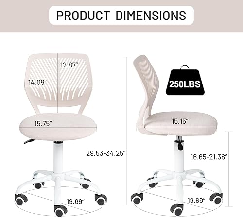 FurnitureR Chaise de Bureau pivotante à Hauteur réglable avec Petit Trou pour Chambre d'enfant ou Salle d'étude, Beige Molandi - Nail Gallerys
