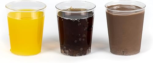 TIJAR® Lot de 50 verres à shot en plastique et verre à désert, solides et durables, en plastique dur de qualité supérieure - Transparent - Nail Gallerys