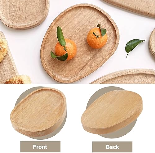 ECSiNG 2pcs Massif Fait à la Main Plateau en Bois Plateaux à Collation en Bois Plateau Ovale Assiettes de Rangement de Table Plateaux de Service Assiettes pour l'affichage des Aliments de Fête - Nail Gallerys