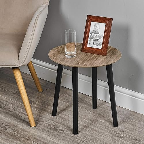 WELL HOME MOBILIARIO & DECORACIÓN Well Home Table Basse en MDF Couleur Marron Ø30 cm, 30x30x30 cm - Nail Gallerys