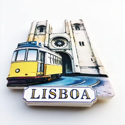 Tram Lisbonne Portugal Aimant de réfrigérateur 3D souvenir de voyage Décoration de réfrigérateur Autocollant magnétique peint à la main Collection artisanale - Nail Gallerys