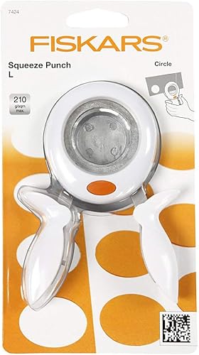 Fiskars Pince à perforer design, ronde, diamètre 5 cm, pour gauchers et droitiers, acier/plastique de qualité, blanc/orange, XL, 1003886 - Nail Gallerys