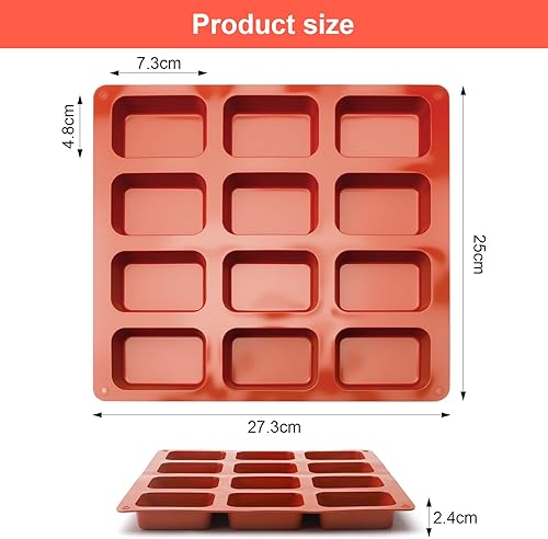 2 Pièces Moule Silicone Rectangle Moule Pour Barre De Céréales12 Cavités Pour Pain MouleMoules à Pâtisserie Utilisé Pour Chocolat Praliné Brownie Pain De Maïs Gâteau Au Fromage Glaçons - Nail Gallerys