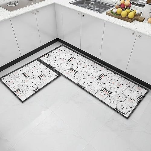 Tapis Cuisine Devant Evier Lavable Antiderapant DéCoration Paillassons Cuisine DéCor Chat Gris 50 X 80cm - Nail Gallerys