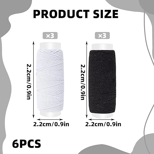 6 Pcs Fil Élastique à Coudre, Fil Elastique pour Bracelet, Peut être Utilisé pour la Confection de Costumes, Convient Également pour Les Bracelets de Perles, Les Colliers et Les Bijoux Artisanaux - Nail Gallerys