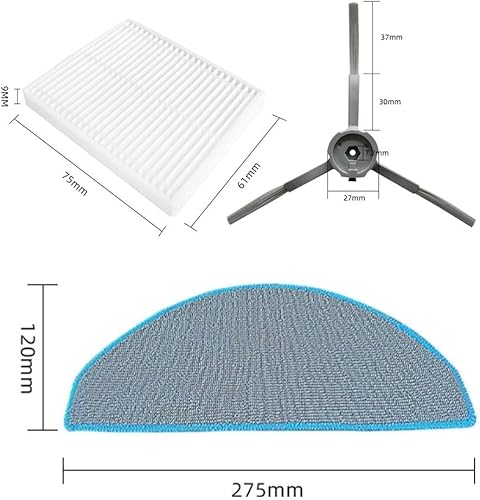 Kit d'accessoires, remplacement pour Vyzzle D10, accessoires d'aspirateur, brosse principale, serpillère, brosses latérales, filtre (B) - Nail Gallerys