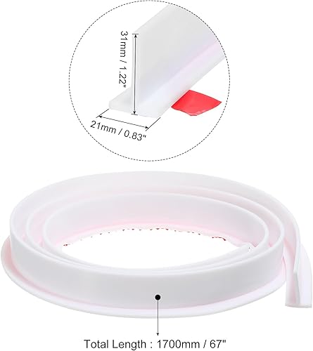 sourcing map 68 Barrière de Douche Pliable de 16 Pouces En Forme de T Pour Empêcher Les Éclaboussures D'Eau Dans la Salle de Bains Et la Séparation Entre Le Sec Et L'Humide, Blanc. - Nail Gallerys