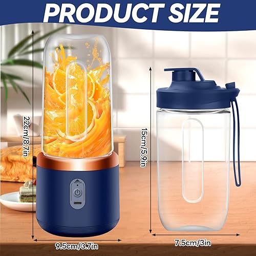 XUNIVERS Mixeur Portable Électrique de 400 ml,mélangeur pour smoothies,mini mélangeur portable,Brosses et 6 Lames, Mixeur Portable, Mini Blender Smoothie pour la Préparation de Milk-Shakes - Nail Gallerys