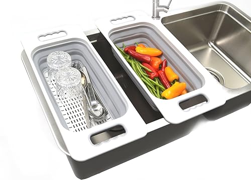 SAMMART Passoire rectangulaire au-dessus de l'évier (gris) - Nail Gallerys