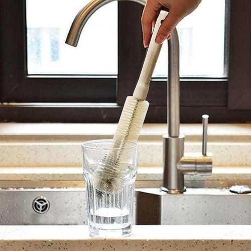 Goupillon Bouteille, Brosse De Nettoyage en Tasse, Brosse Nettoyante pour Bouteilles avec Poils Souples en Nylon Dense, Brosse De Nettoyage À 360 Degrés pour Bouteille d'eau Froide, Disjoncteur Mural - Nail Gallerys