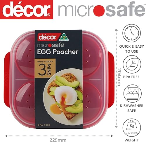 Décor Microsafe Pocheuse à œufs | sans BPA | Batterie de Cuisine pour Micro-Ondes | Passe au Lave-Vaisselle | Bleu Sarcelle | Taille Unique - Nail Gallerys