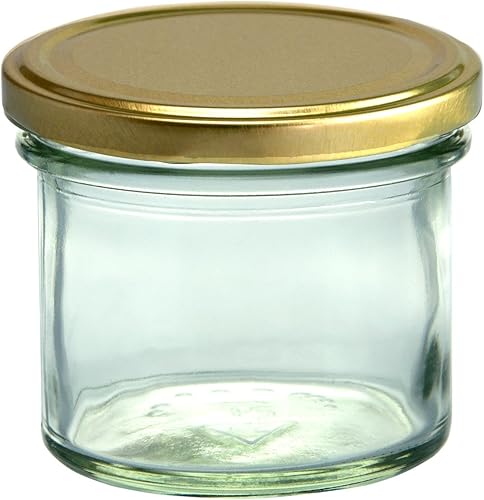 Cap+Cro To 66 Lot de 50 bocaux en verre pour conservation de confiture Couvercles dorés Capacité 125 ml - Nail Gallerys