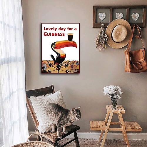 Legendarte -Affiche Publicitaire Vintage Lovely Day For A Guinness - Tableau, Impression Sur Toile cm. 50x70 - Nail Gallerys