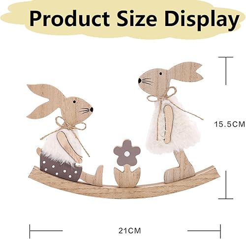 Décoration Lapin de Pâques pour Debout,Figurine de Lapin de Pâques en Bois Peinte à la Main,DéCoration de PâQues Lapin en Bois,Ornements D'artisanat de Lapin pour Ornements de Pâques pour Décoration - Nail Gallerys