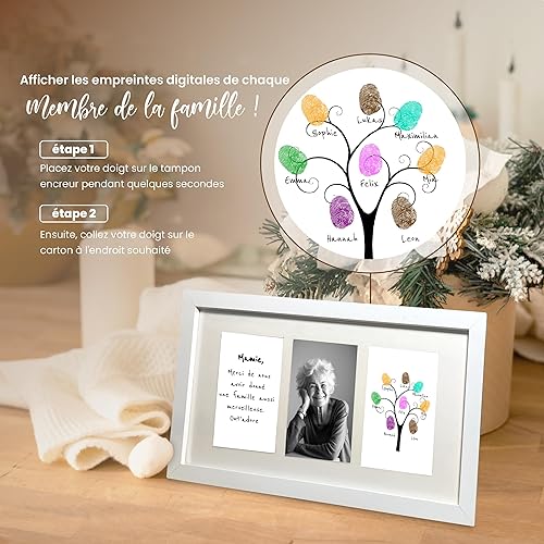 EL CORDON ROJO Cadre Photo Personnalisé Arbre de Vie - Anniversaire Grand-Mère, Cadeaux Originaux pour Mère, Cadeau Fête des Mères, Cadeaux Anniversaire Femme, Cadeau Femme Anniversaire - Nail Gallerys