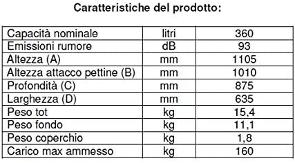 Mobil Plastic Poubelle pour tri sélectif de déchets 360 l, certifiée Uni en 840 pour Usage extérieur, Couleur Grise - Nail Gallerys