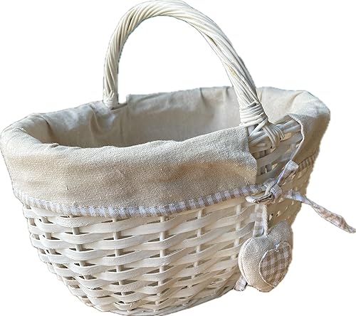 khevga Panier cadeau de mariage en osier avec cœur vide 36 x 27 x 20 cm - Nail Gallerys