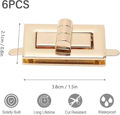 YUZNA 6 pièces serrures de sac, fermoirs de sac au crochet, cadenas à boucle de sac en métal, pour sacs en cuir, portefeuilles, artisanat - Nail Gallerys