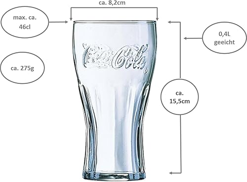 Arcoroc Cola Lot de 6 verres à contour calibrés 37 cl 0,3 l - Nail Gallerys