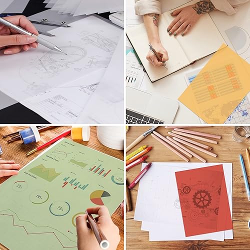 Lot de 50 feuilles de papier transparent coloré - 10 couleurs vives - Format A4 - 100 g/m² - Papier parchemin A4 - Papier coloré pour travaux manuels, scrapbooking, fabrication de cartes, bricolage, - Nail Gallerys