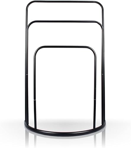 Stimo Porte-serviettes sur pied avec 3 barres pour salle de bain Butler Noir - Nail Gallerys