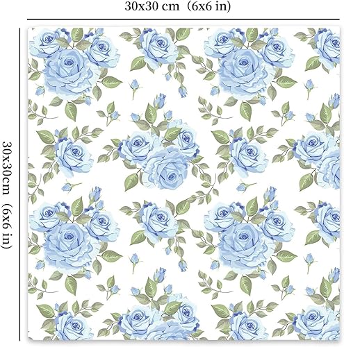 Papiers Décoratifs Double face, 24 Feuilles Bloc Papier Scrap, Motif Floral, 12 Designs Papier pour Scrapbooking de Cartonné pour Journal Album de Bricolage (Rose, 30 x 30 cm) - Nail Gallerys