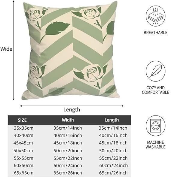 Housse de Coussin 35x35cm, Lot de 4 Housse Coussin Vert Sauge Coussins Canapé en Doux Taies d'oreillers Bande Coussins Décoratifs, Oreiller Canapé avec Fermeture éclair Invisible, Cadeau Femme M1-313 - Nail Gallerys