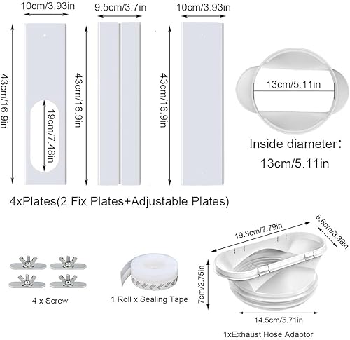 CJBIN 4PCS Kit Calfeutrage Climatiseur Mobile, 130&150mm Universel Kit Fenêtre Climatiseur Mobile, Joint de Fenêtre Climatisation, Joint de Porte Fenêtre Climatisation pour Fenêtre de 43 à 140 cm - Nail Gallerys
