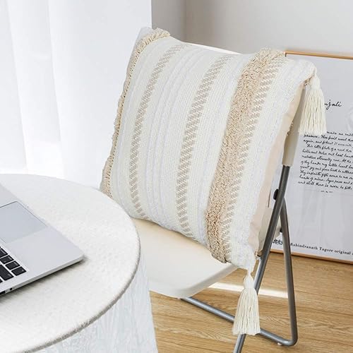 Lomohoo Housses de coussin modernes - Simples et géométriques - Tricotées - Décoratives - Beige - Pour canapé et salon - Nail Gallerys