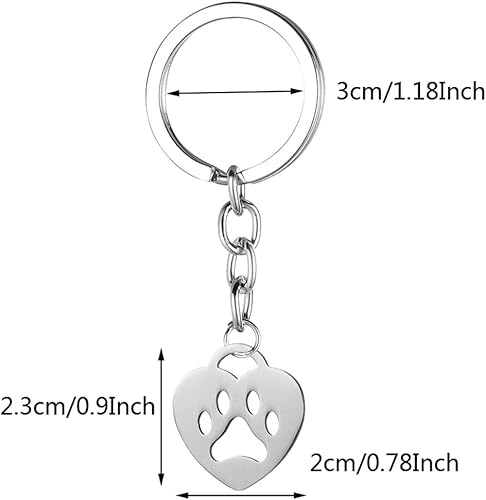 Nifocc Lot de 2 porte-clés en forme de patte de chien pour amoureux des chiens, famille, amis, Noël, Nouvel An, anniversaire, souvenir créatif - Nail Gallerys