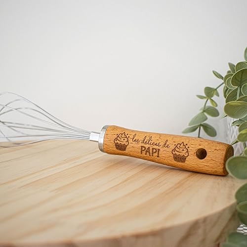 ERNESTINE - Fouet cuisine papi personnalisé - cadeau papi personnalisé - cadeau fête grands pères - fouet cuisine acier et bois - idée cadeau papi - cadeau papi unique cuisine - idée anniversaire papi - Nail Gallerys