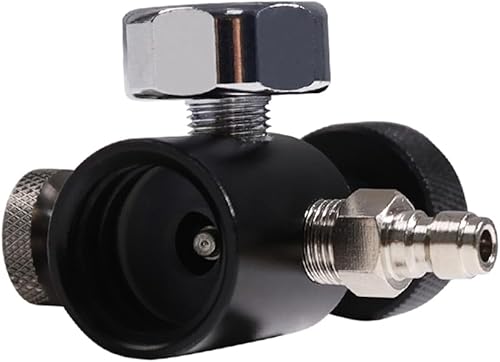 Shovelmty Kit de raccordement pour cylindre de CO2 - Filetage TR21-4 - Adaptateur de recharge de cylindre de CO2 - Avec manomètre de 3000 psi - Noir - Nail Gallerys