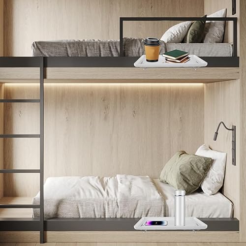IXTIX Table de Chevet Étagère Suspendue de Lit Amovible&Clipsable 32 * 23,3 * 5,3 cm Tablette de Chevet pour Lit avec Gestion des Câbles pour Lit Superposé d'enfant et Chambre Étudiante (Schwarz) - Nail Gallerys