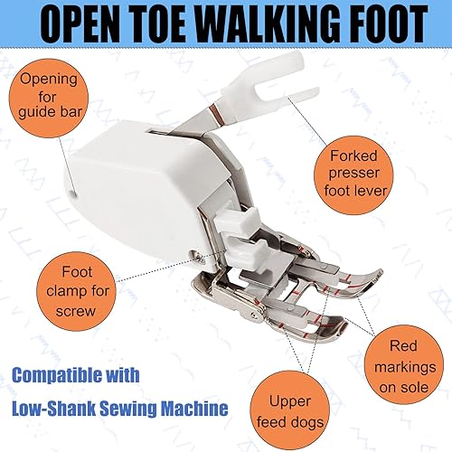 YEQIN Pied de marche à bout ouvert avec guide SA188 pour Brother F033N F033 XC2214002, blanc - Nail Gallerys