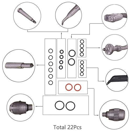 Darmlly Convient pour SC2 SC3 SC4 SC5 CTK10 CTK20 K.Archer Kit de joints toriques joints toriques 2.884-312.0 - Nail Gallerys