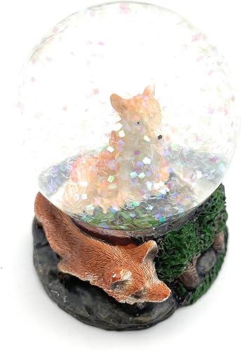 Onwomania Fuchs Rotfuchs Wildhound Boule à neige à paillettes Hauteur 6,5 cm Multicolore - Nail Gallerys