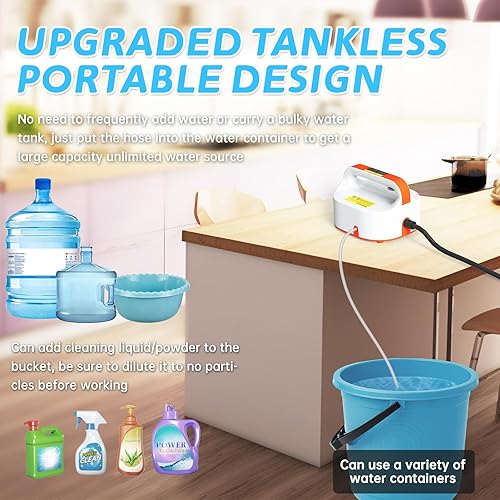 Nettoyeur Vapeur 2500W, Conception Sans Réservoir d'eau, 4,5 Bar Nettoyer à Vapeur à Main avec 3 Têtes de Brosse Réglables sur 6 Niveaux, 10S Chauffage Rapide - Nail Gallerys