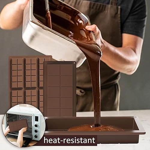Plstod Moule Chocolat, 2 Pièces Moule Tablette Chocolat, Moule Silicone Tablette de Chocolat, Moule Tablette Chocolat Dubai avec Racloir, Moule Chocolat Dubai Profond pour Chocolat, Praline, Bonbons - Nail Gallerys
