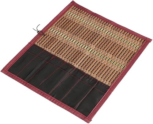 ZONADAH Sac à Rouler en Bambou pour Pinceaux de Peinture 76,2 x 66,6 cm Trousse à Crayons Rideau Porte-Pinceaux Protection Roulante pour Pinceau de Calligraphie Sac à Rouler en Bambou pour Rangement - Nail Gallerys