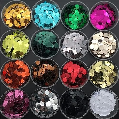 10 mm 15 mm 20 mm 25 mm 30 mm PVC plat rond paillettes en vrac Paillettes couture accessoires d'artisanat de mariage avec 1 trou latéral-Or clair-30 mm 36 pièces 10 g - Nail Gallerys