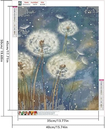 DCIDBEI Puzzle Diamant Pissenlit 40x50cm Peinture Diamant Pissenlit Peinture par Numéros Adultes Fleurs de Pissenlit Amour qui ne peut pas rester Libre Brave Painting Diamond Fleur de Pissenlit - Nail Gallerys
