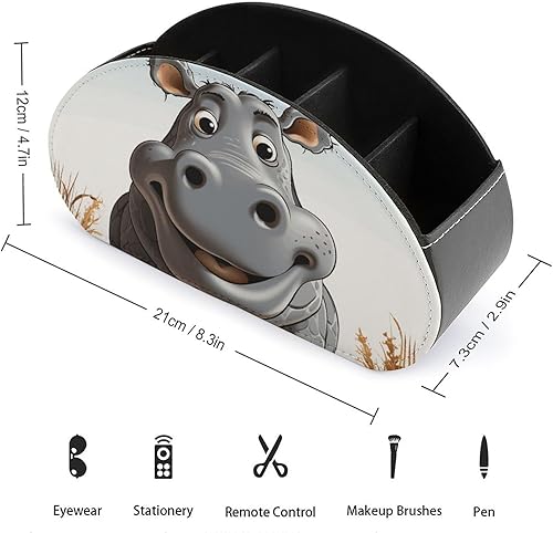 QSMGHKD Support de télécommande en cuir synthétique imprimé petite grenouille verte avec 5 compartiments, boîte de rangement de bureau pour fournitures de bureau, pinceaux de maquillage, accessoires - Nail Gallerys