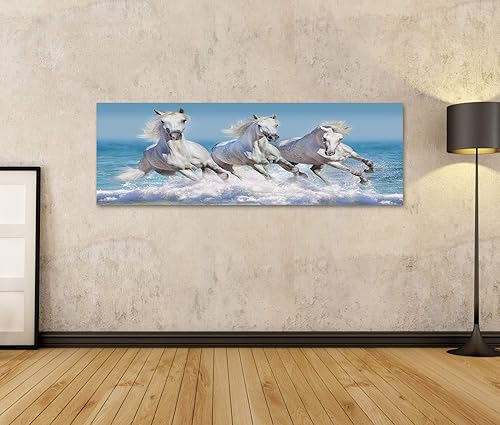 islandburner Tableau Tableaux sur Toile des Chevaux au Galop dans Les Vagues de l'océan UJR - Nail Gallerys
