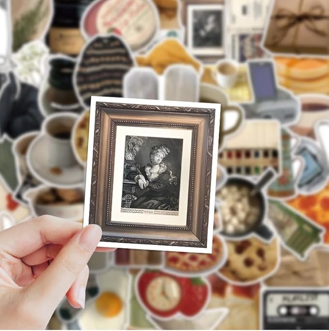 Moguri Lot de 120 autocollants vintage marron, autocollants rétro esthétiques, bullet journal et décoration DIY pour scrapbooking, vinyle imperméable pour ordinateur portable, bouteille d'eau, étui de - Nail Gallerys