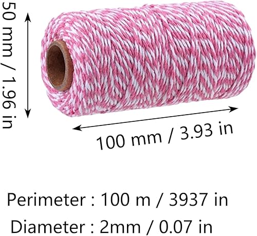 Eterspr 5 Rouleaux Fil de Coton Bicolore, Corde Coton pour l'Emballage de Cadeaux, Convient pour Le Bricolage, la Décoration et l'emballage de Cadeaux - Nail Gallerys