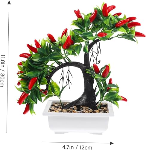 Didiseaon Plante Artificielle en Pot Ornements De Faux Piments Plante Artificielle De Piment Fausse Plante De Piment Fausses Plantes De Piment Fausse Plante Décorative Plantes - Nail Gallerys